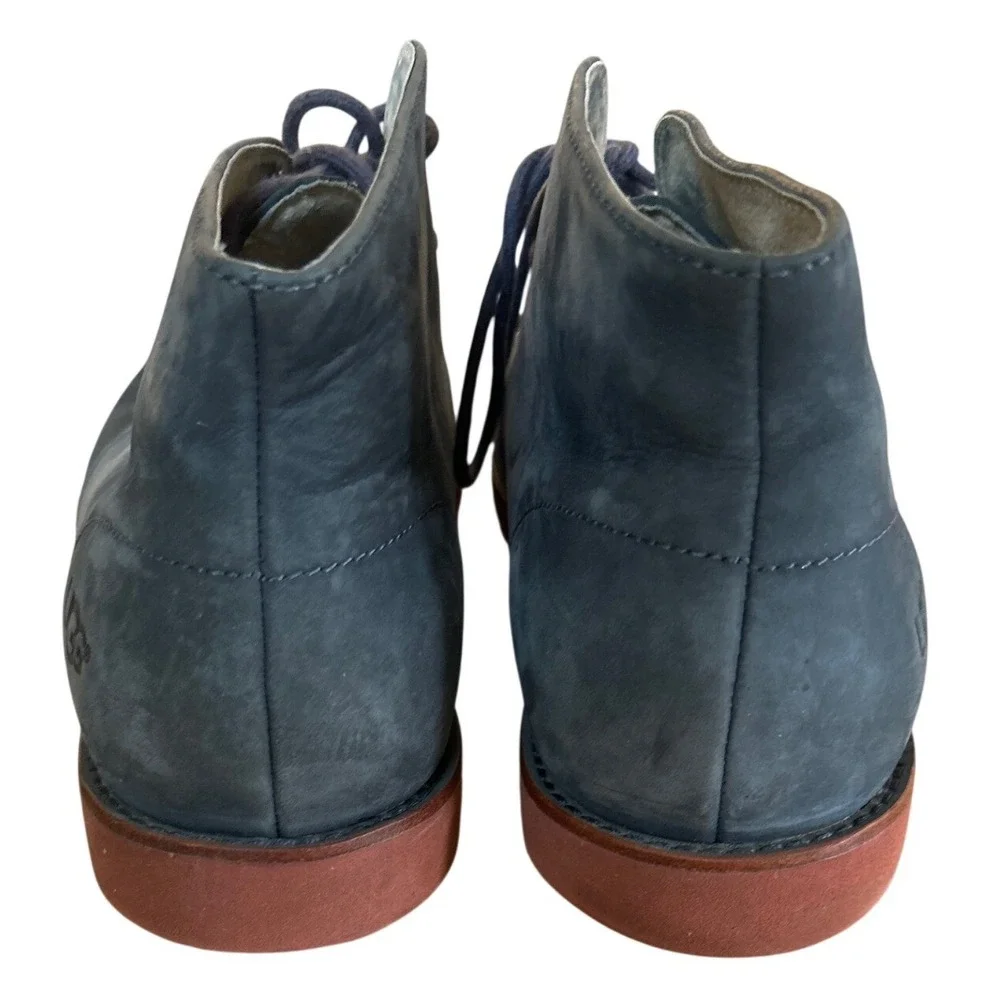 UGG Leighton Chukka Boots Navy Leather Heritage Workwear Preppy Preppy Leather